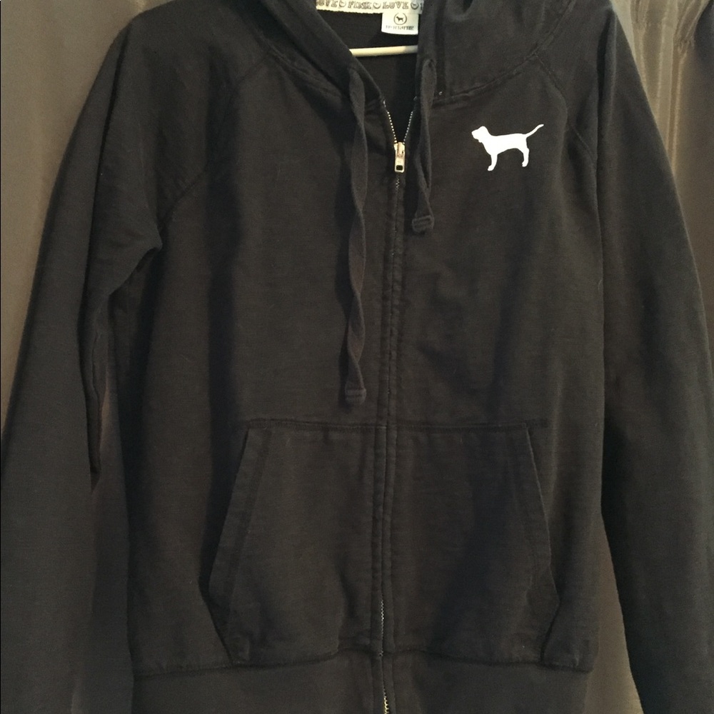 PINK classic zip up hoodie